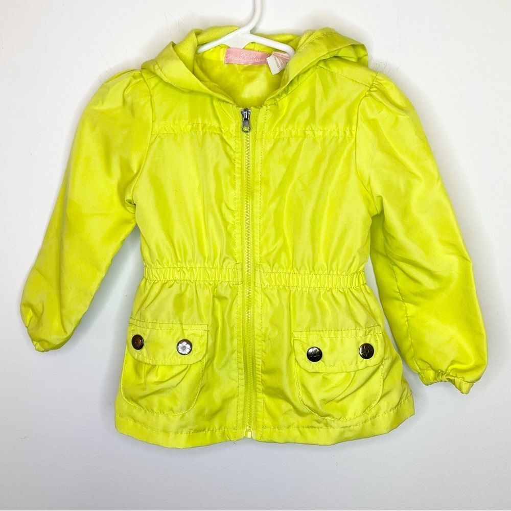 Girls bright yellow rain jacket 24 mos
